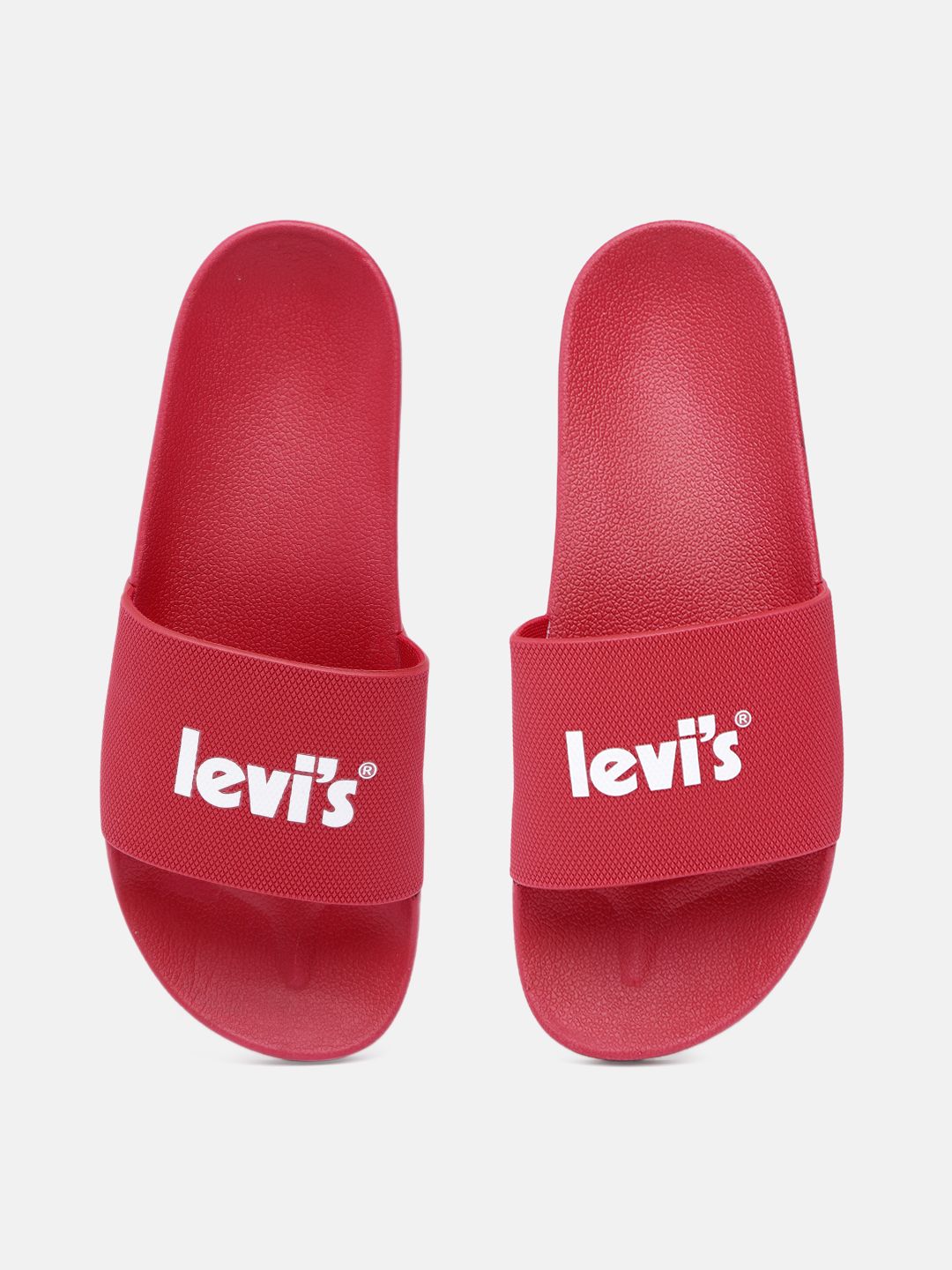 Levis Men Red June Poster Brand Logo Printed Sliders Price History