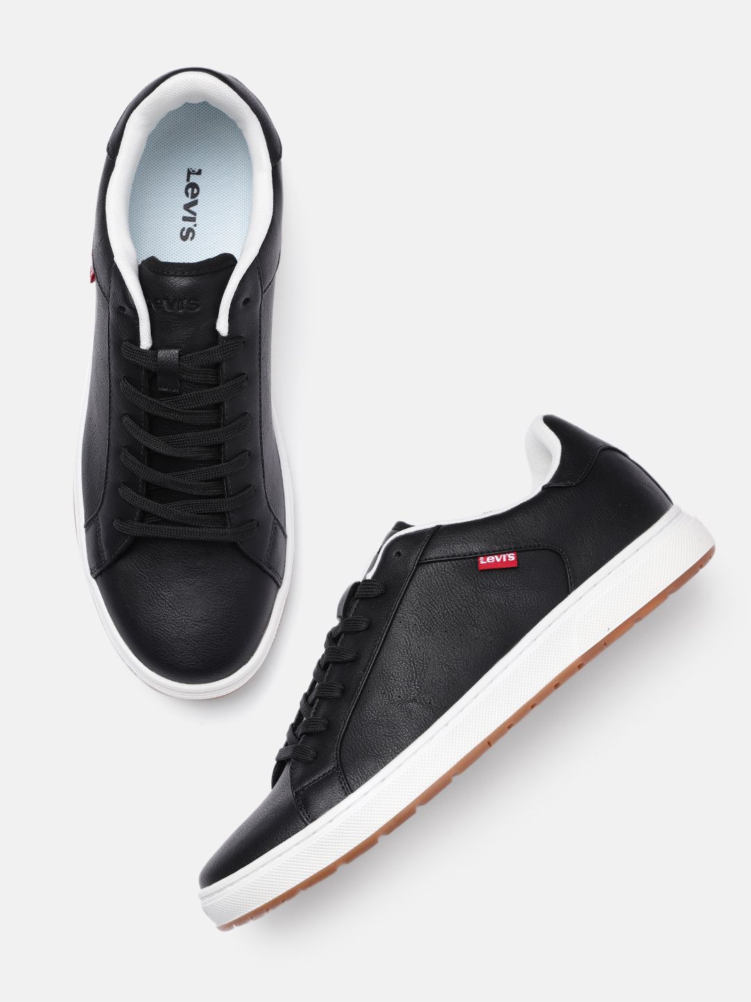 Levis Men Black Solid Piper Sneakers - Price History