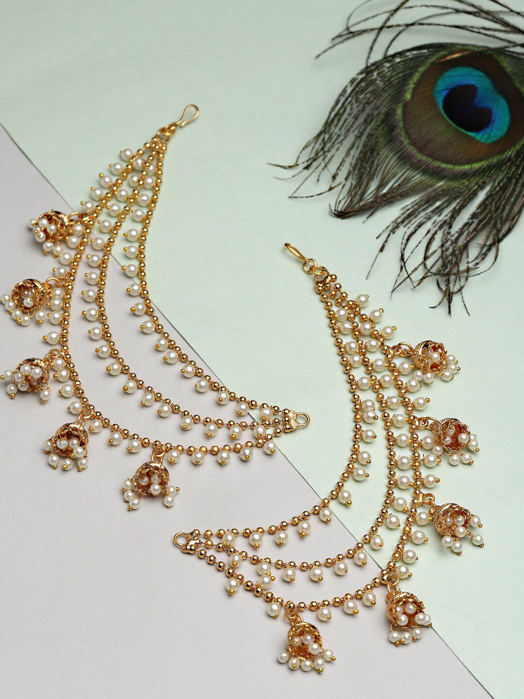 ZENEME White Floral Half Hoop Earrings-picture-37