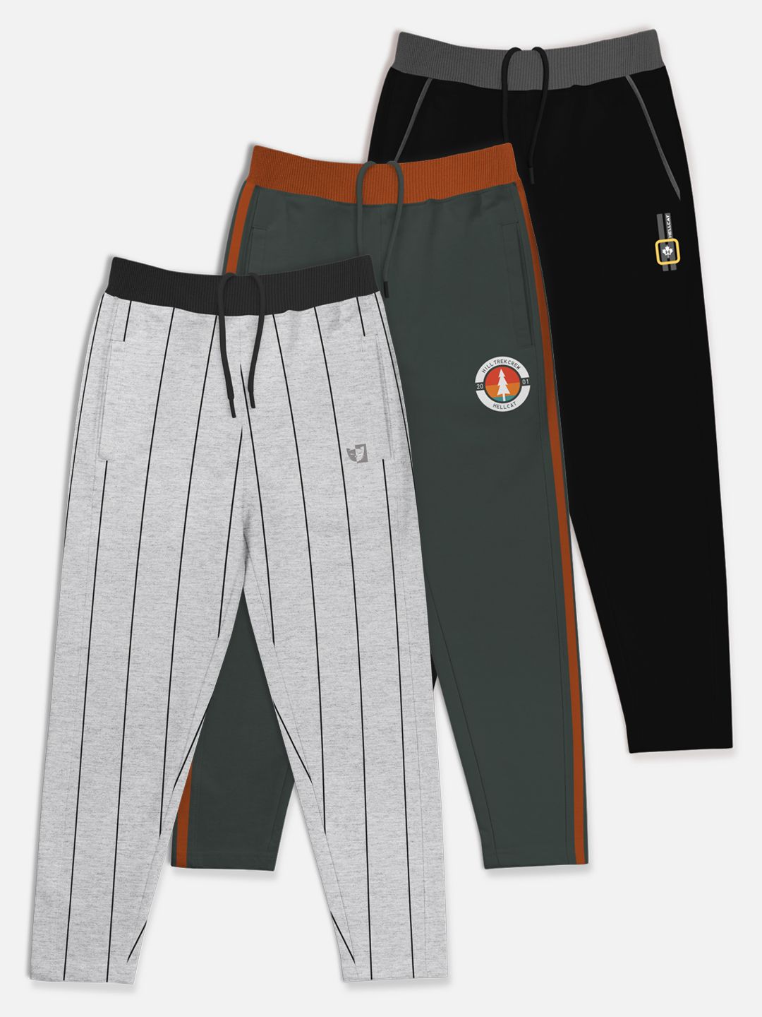 HELLCAT Boys Pack of 3 Cotton Track Pants-image-8