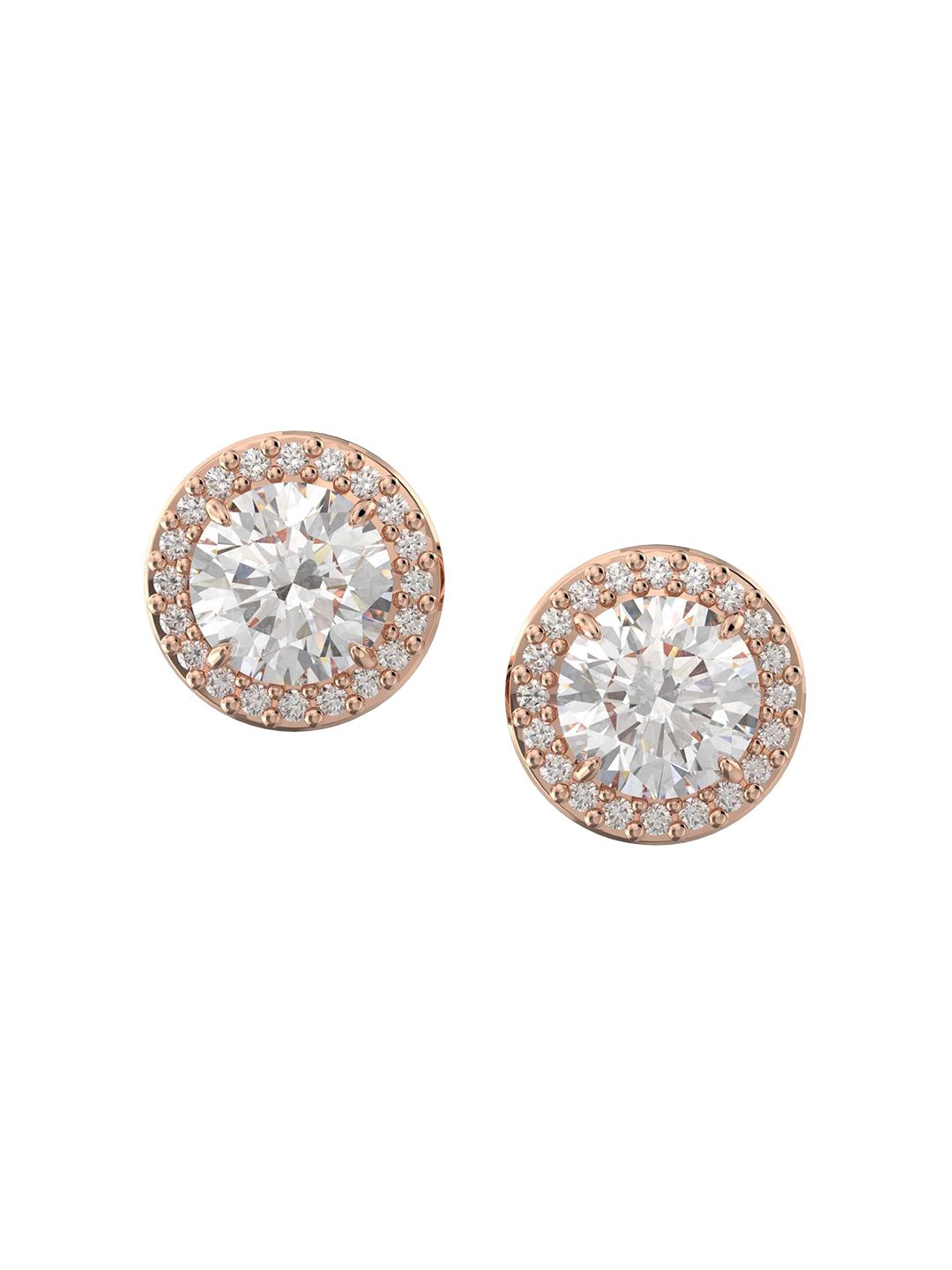 SWAROVSKI Rose Gold-Plated White Crystal Stud Earrings-picture-31
