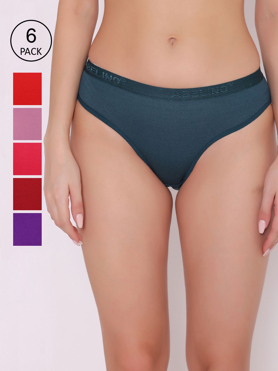 ABELINO Women Pack of 6 Assorted Cotton Hipster Brief Briefs-picture-22