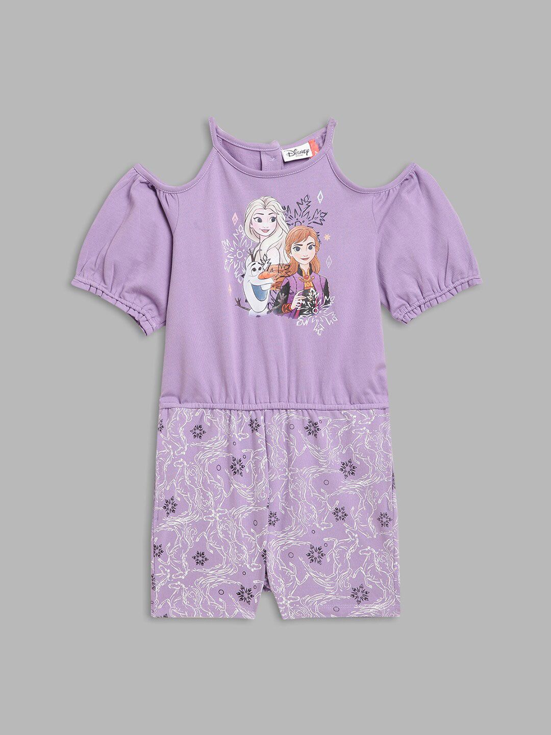 Blue Giraffe Girls Purple & White Basic Jumpsuit-picture-19