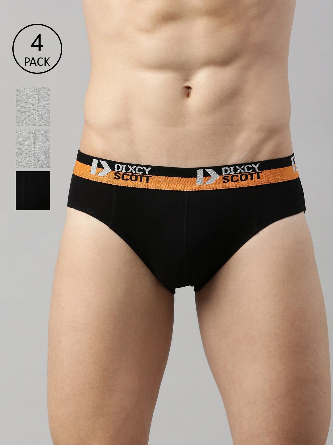 DIXCY SCOTT Men Pack of 4 Solid Cotton Basic Briefs-image-29