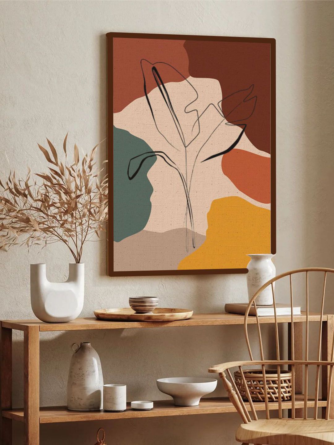 The Art House Brown & Yellow Abstract Painting Wall Art-picture-24