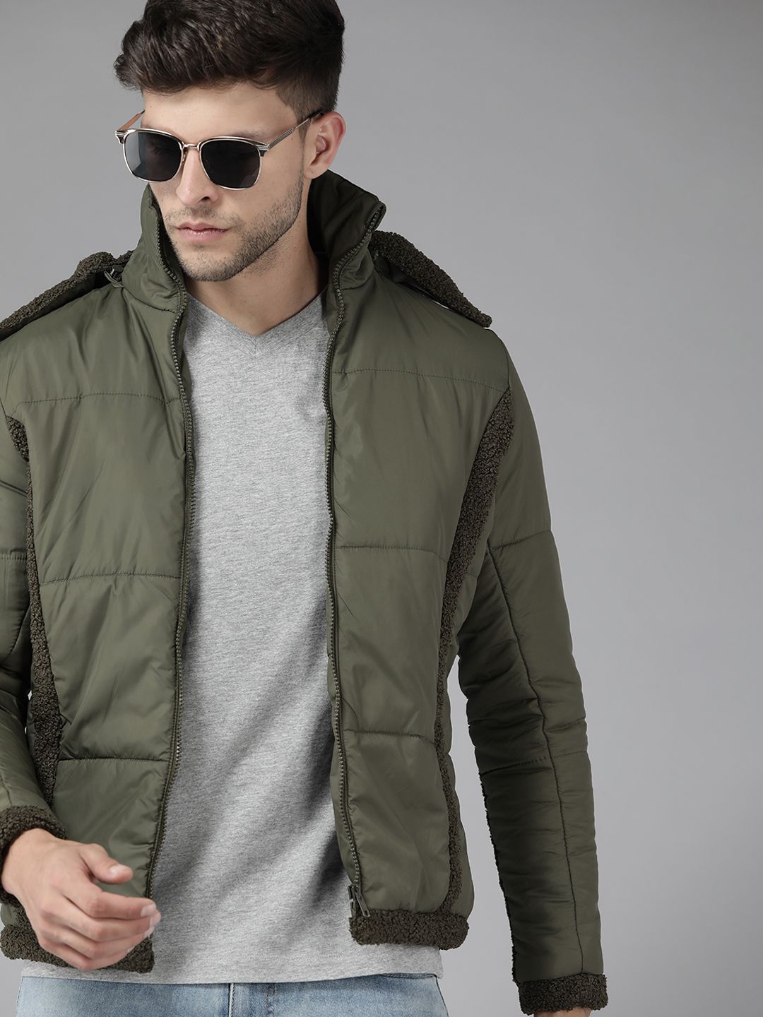 Buy Roadster Men Olive Green Solid Bomber Jacket - Jackets for Men