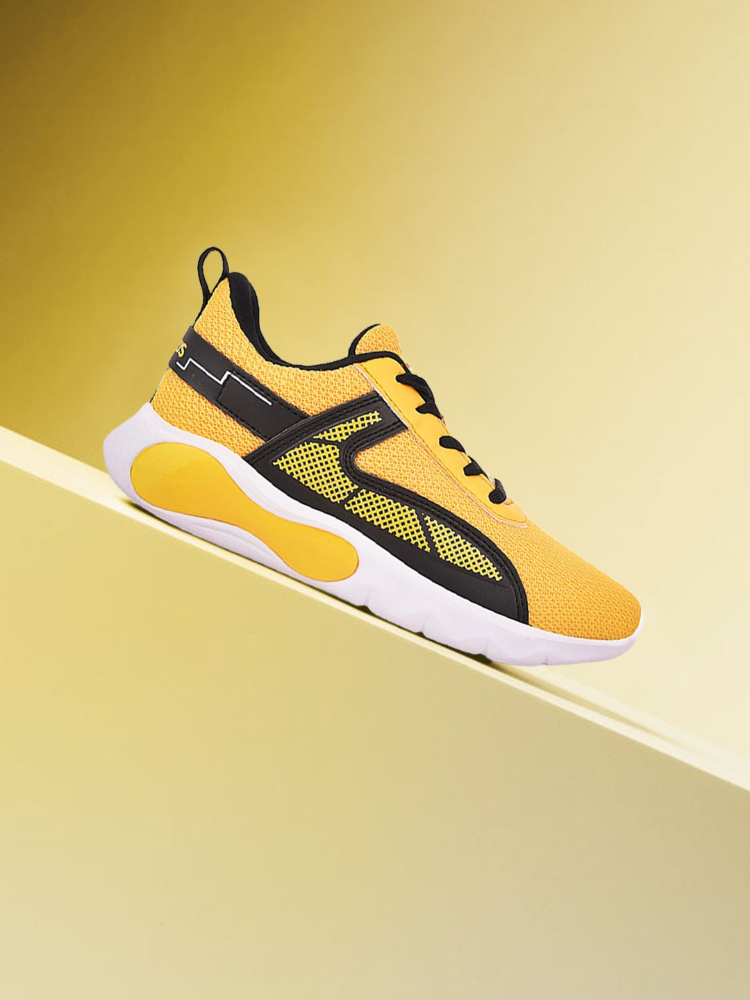 Campus Unisex Kids Mustard Mesh Running Shoes-picture-19