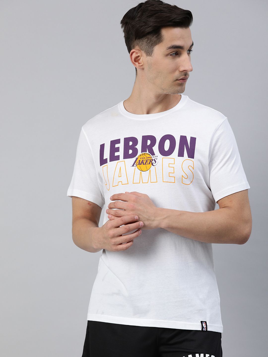 New era Los Angeles Lakers NBA Foil Short Sleeve T-Shirt Black