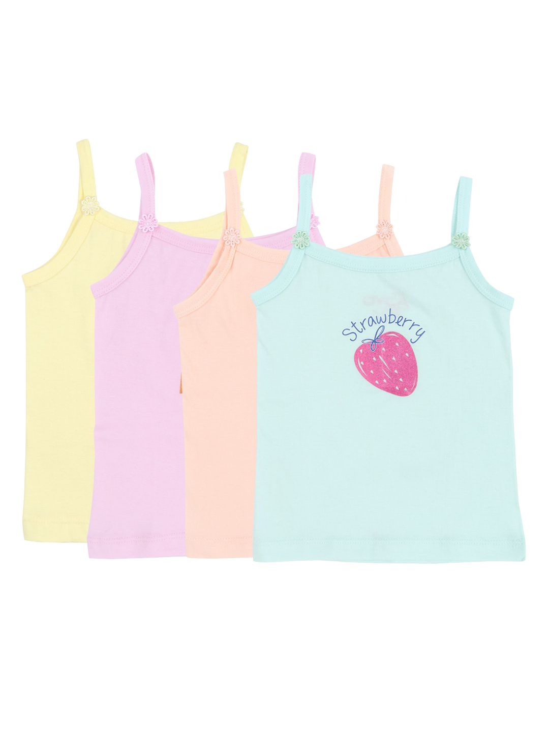 DYCA Girls Pack Of 4 Assorted Sleeveless Camisoles-picture-41