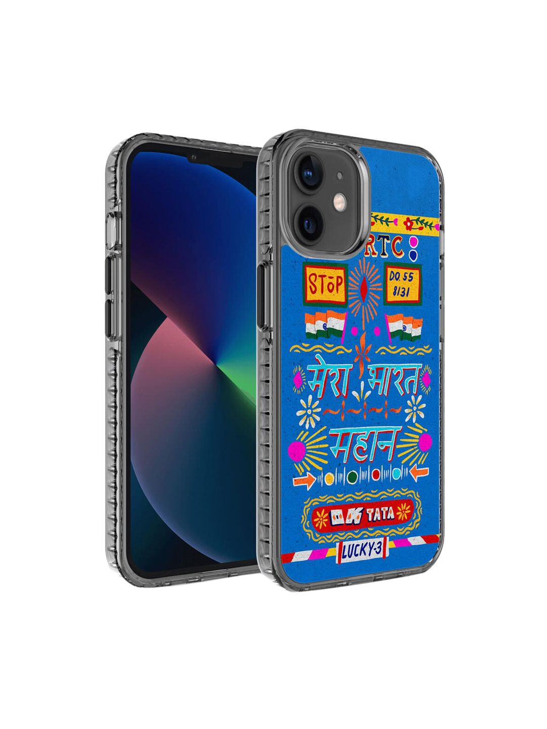 DailyObjects Women Blue Mahaan Bharat Truck back Stride iPhone 12 Mini Back Case-picture-46