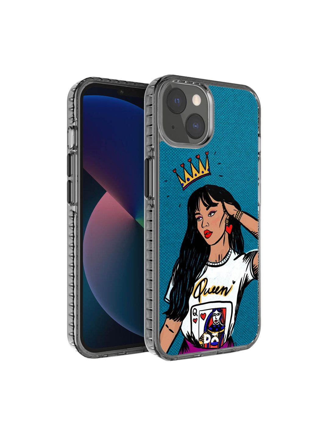DailyObjects Blue & Beige Queen Babe Stride 2.0 iPhone 13 Phone Case-picture-36
