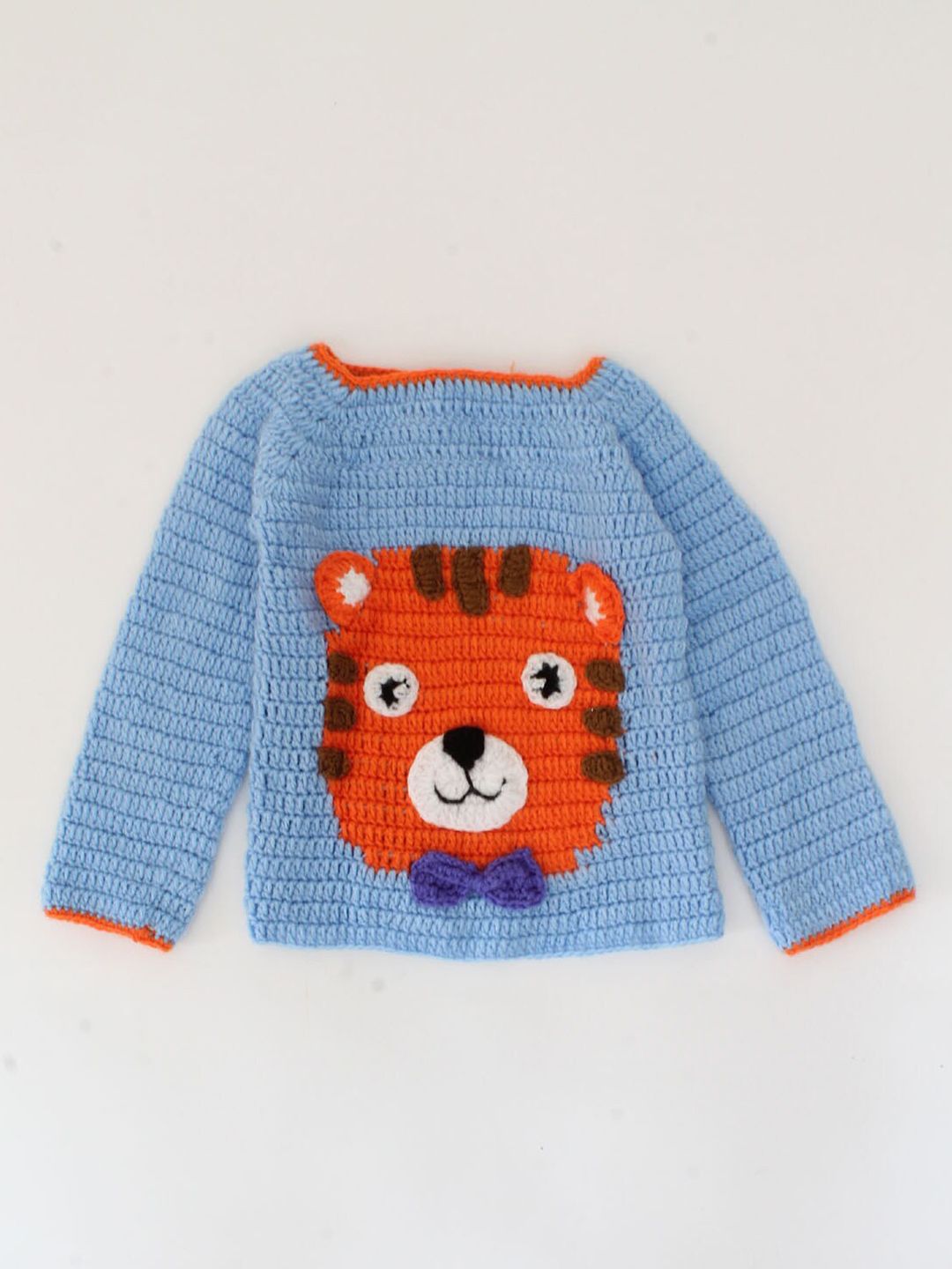 Woonie Unisex Kids Blue & Red Tiger Face DetailingPullover-picture-16