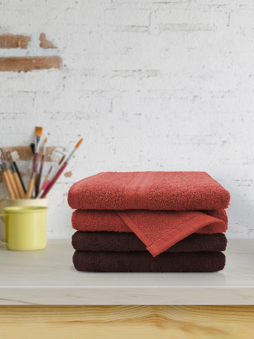 YK Set of 4 Pure Cotton 500 GSM Hand Towels-image-24