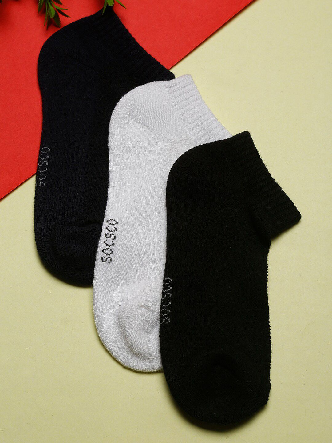 MUTAQINOTI Men Pack of 3 Cotton Ankle-Length Antimicrobial Socks-picture-12