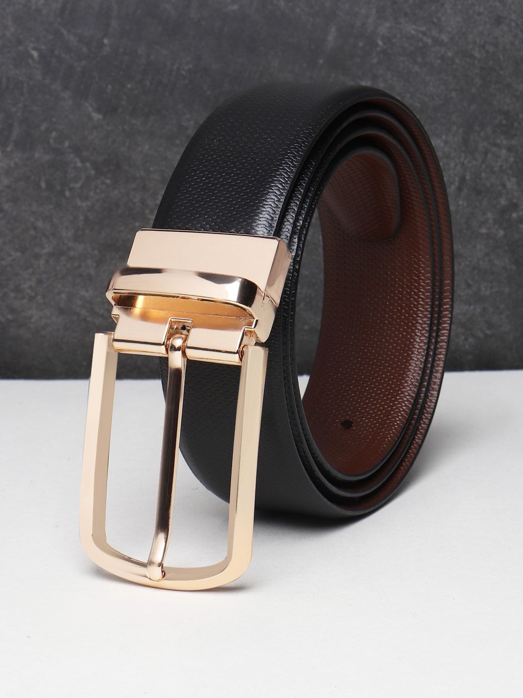 Teakwood Leathers Men Black Leather Formal Belt-picture-31