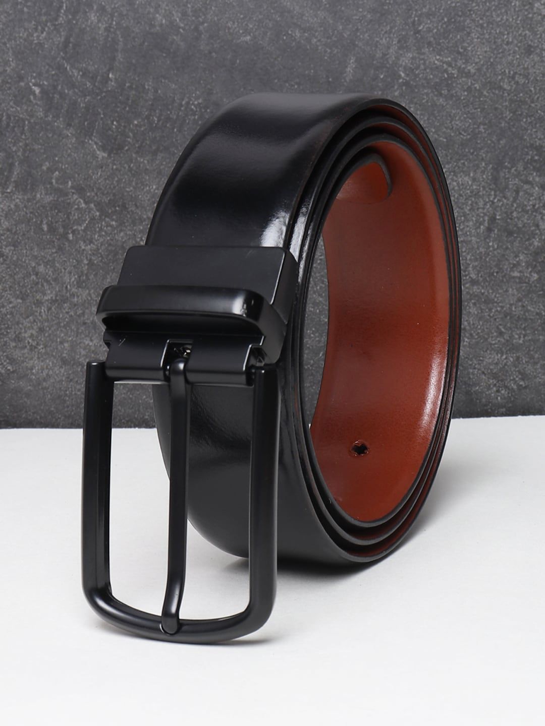 Teakwood Leathers Men Black Leather Formal Belt-picture-20