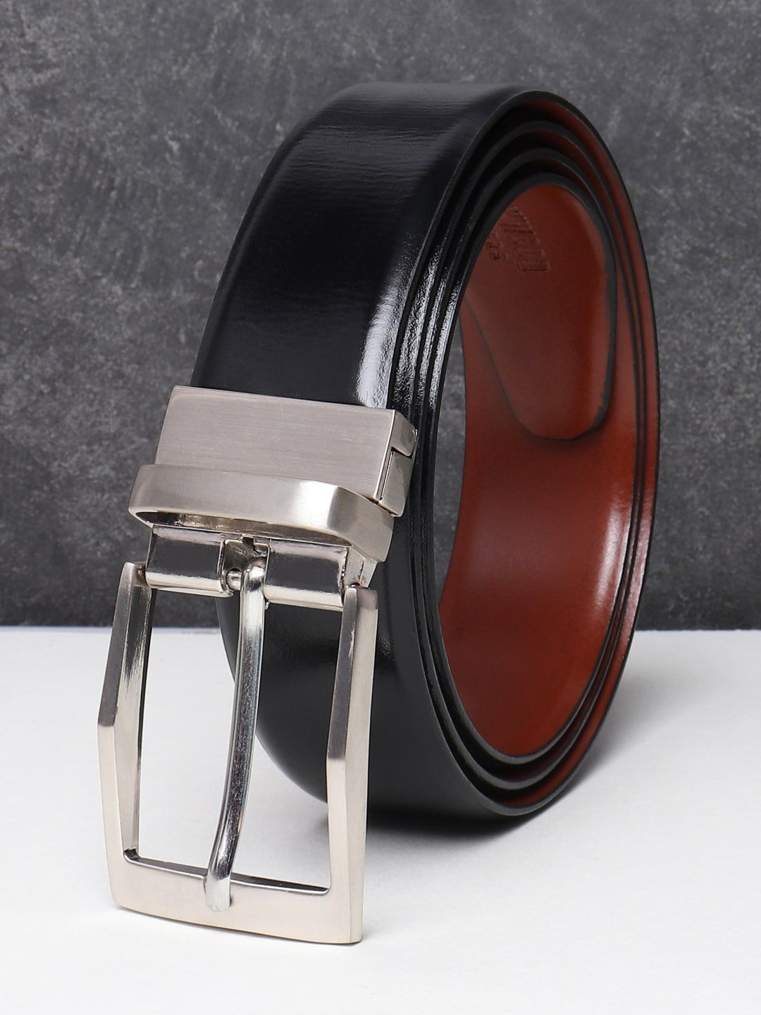 Teakwood Leathers Men Black Reversible Leather Formal Belt-picture-32