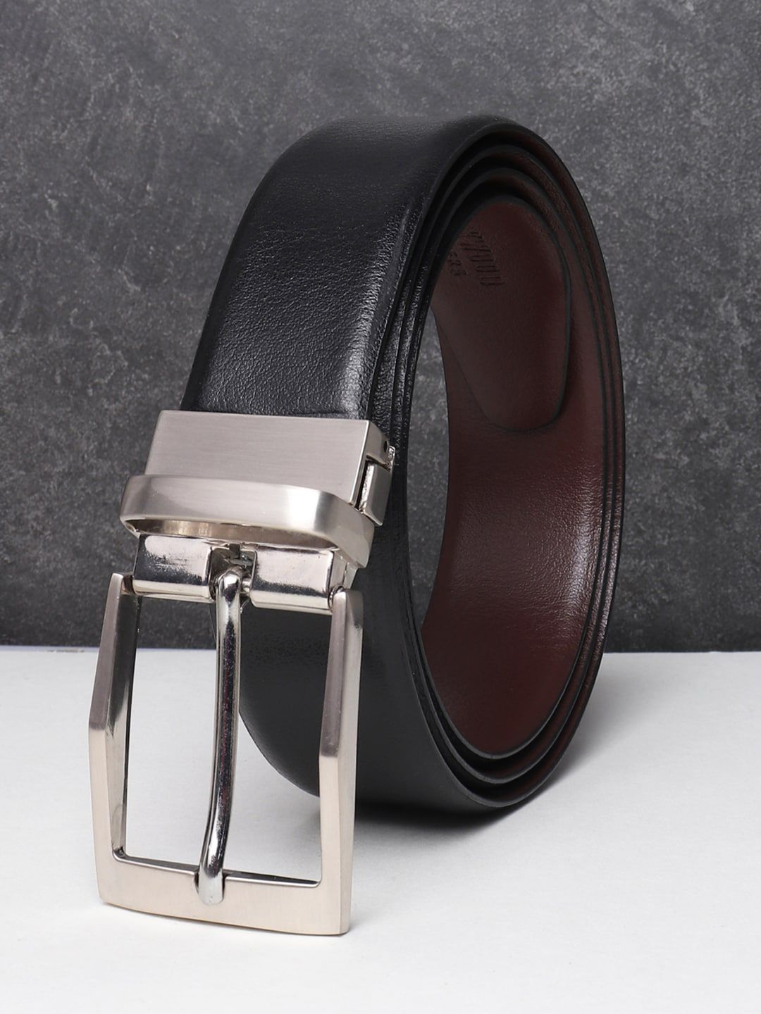 Teakwood Leathers Men Black Leather Formal Belt-picture-19