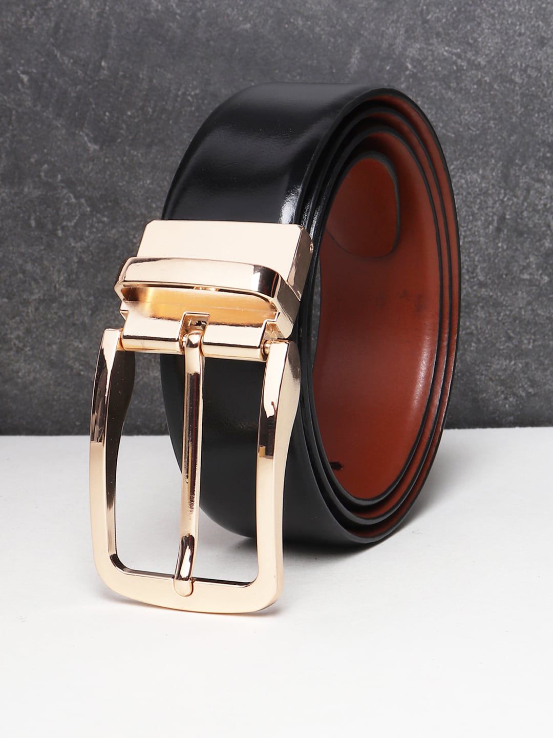 Teakwood Leathers Men Black Leather Formal Belt-picture-21