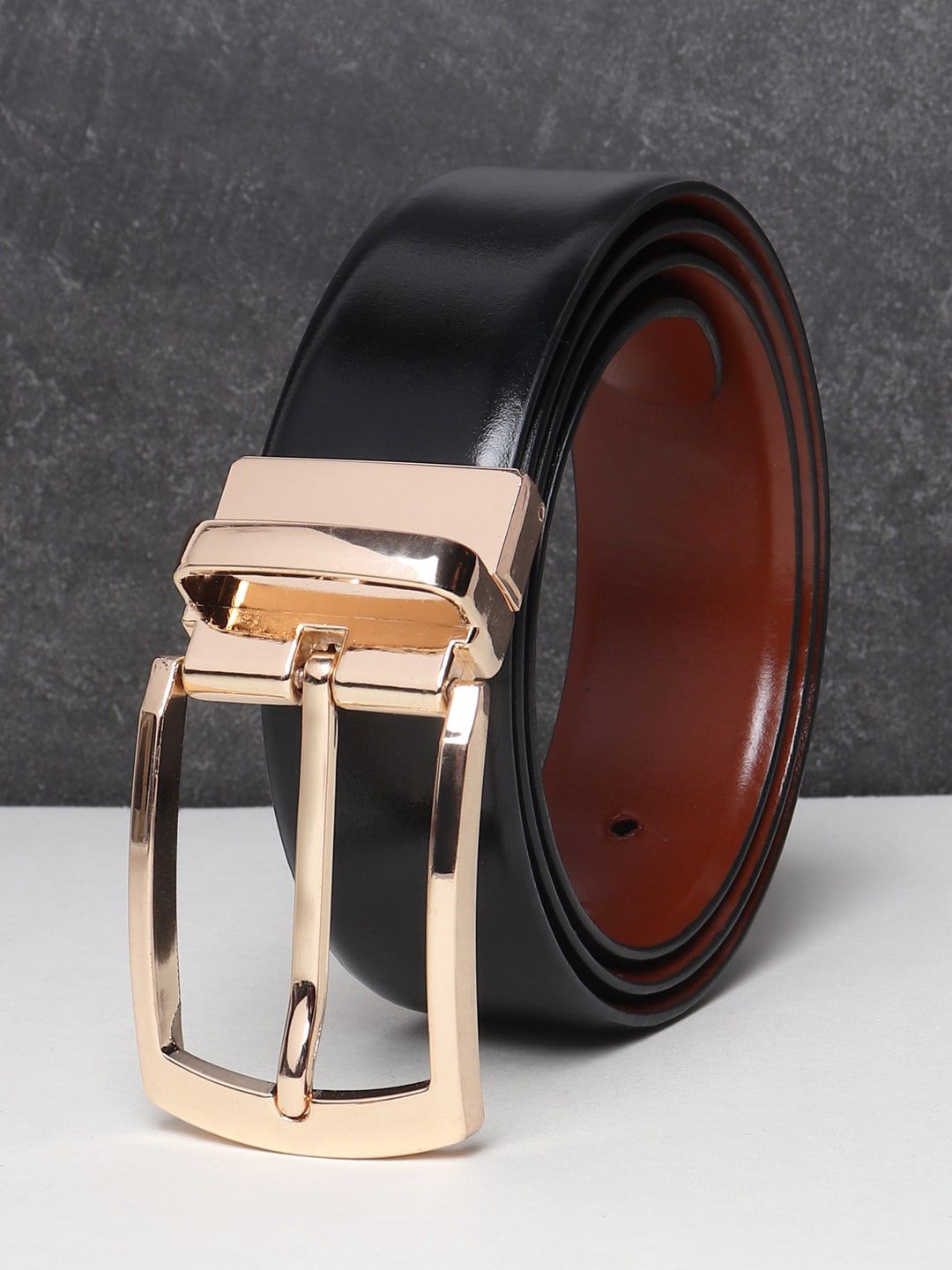 Teakwood Leathers Men Black Leather Formal Belt-picture-17