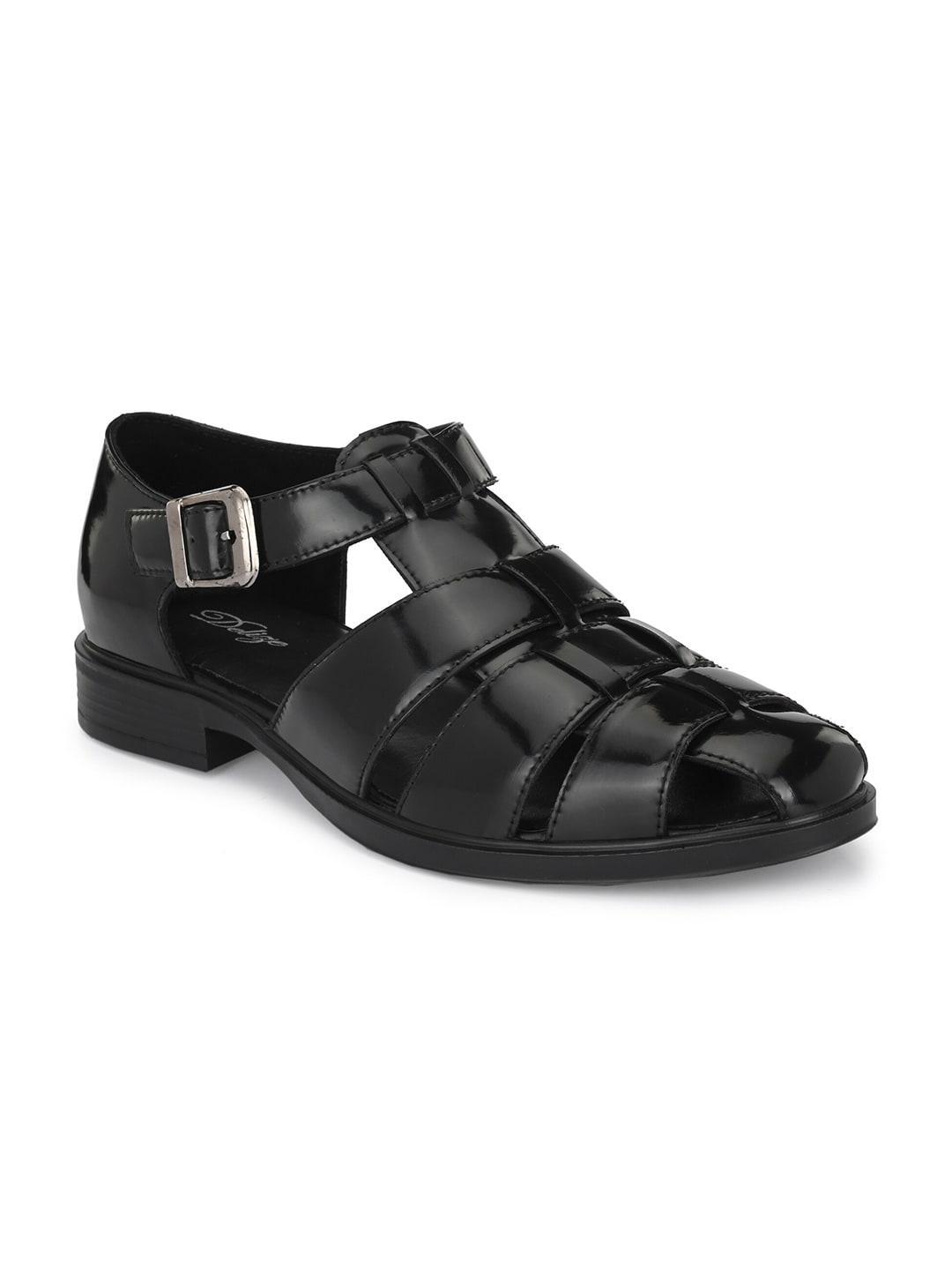 Delize Men Black Shoe-Style Sandals