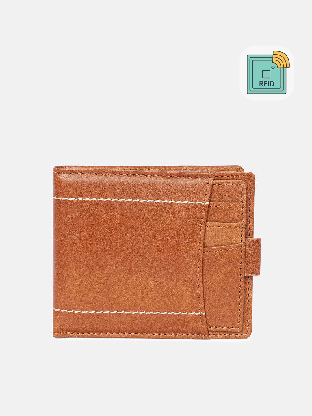 SAMTROH Men Tan Leather Two Fold Wallet-picture-23