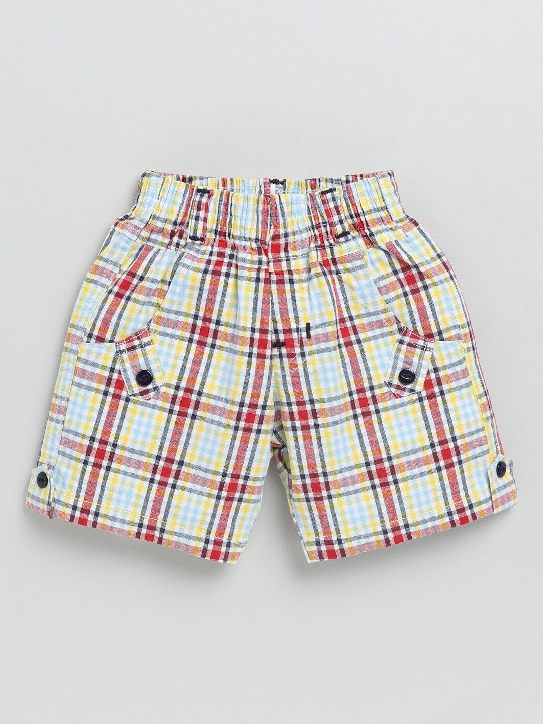 Nottie Planet Boys Red & Yellow Checked Shorts-picture-26