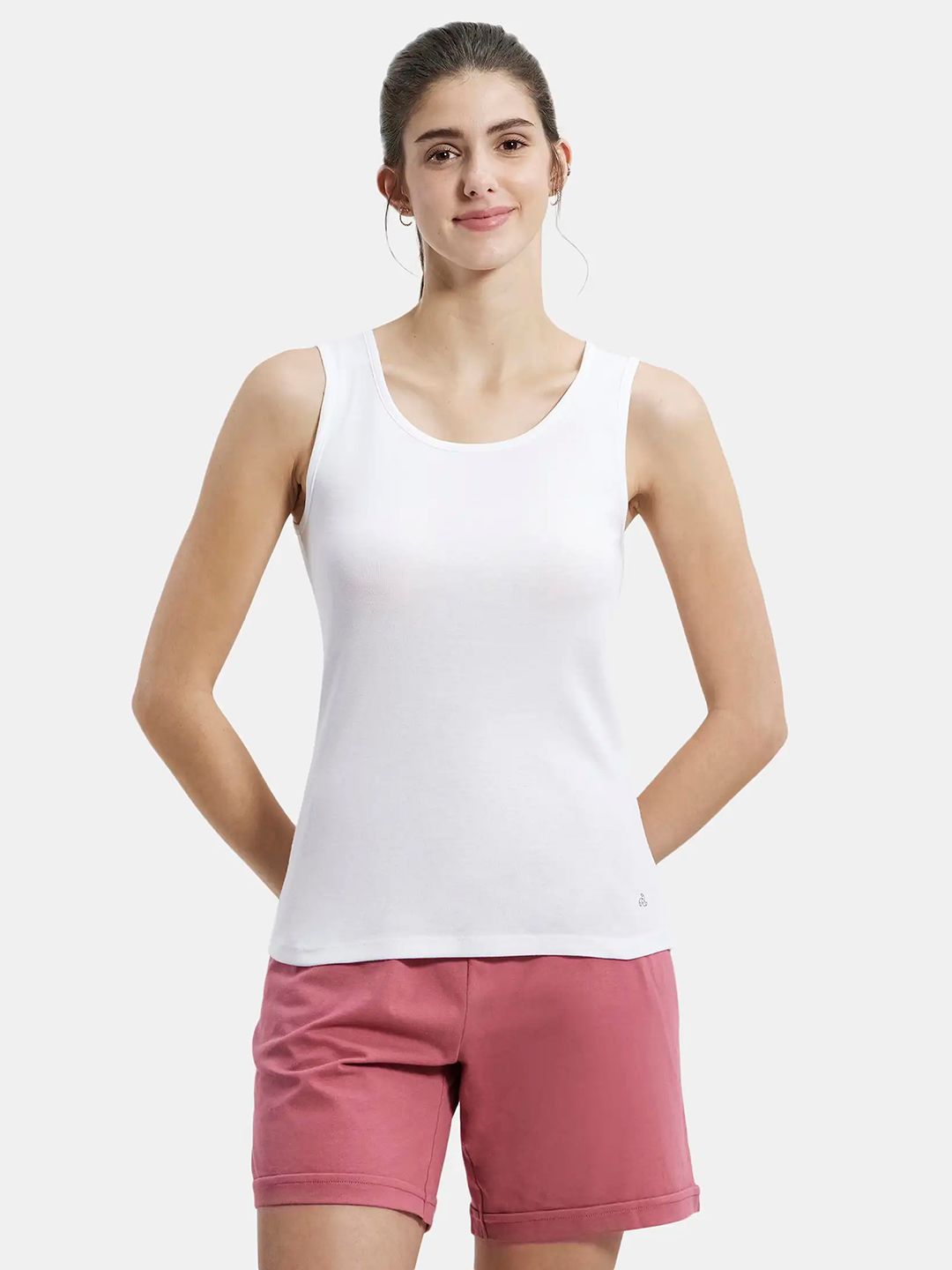 Jockey Cotton Rib Fabric Slim Fit Solid Round Neck Tank Top-picture-13