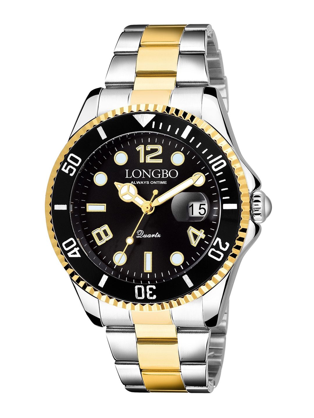 LONGBO Men Gold-Toned Dial & Silver-Toned Analogue Watch Long-80430-Silver-Gold