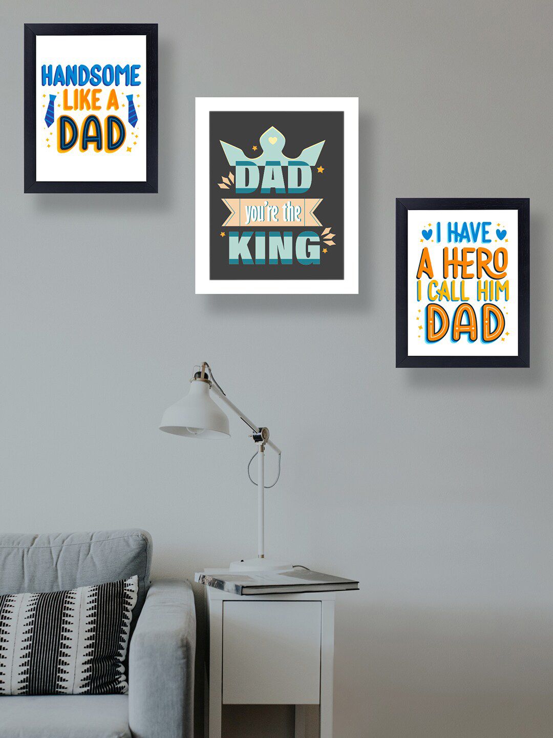 Golden Peacock Set Of 3 Father's Day  Wall Hanging Frames-picture-0