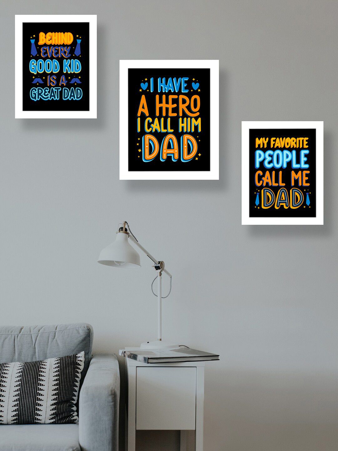 Golden Peacock Set Of 3 Black & Orange Printed Father's Day Special Gift Set-picture-14