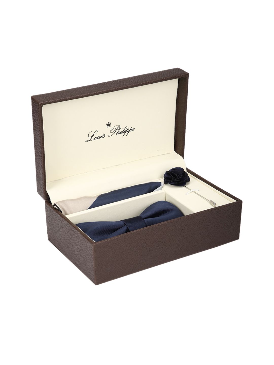 Louis Philippe Men Navy Blue Solid Accessory Gift Set-picture-42