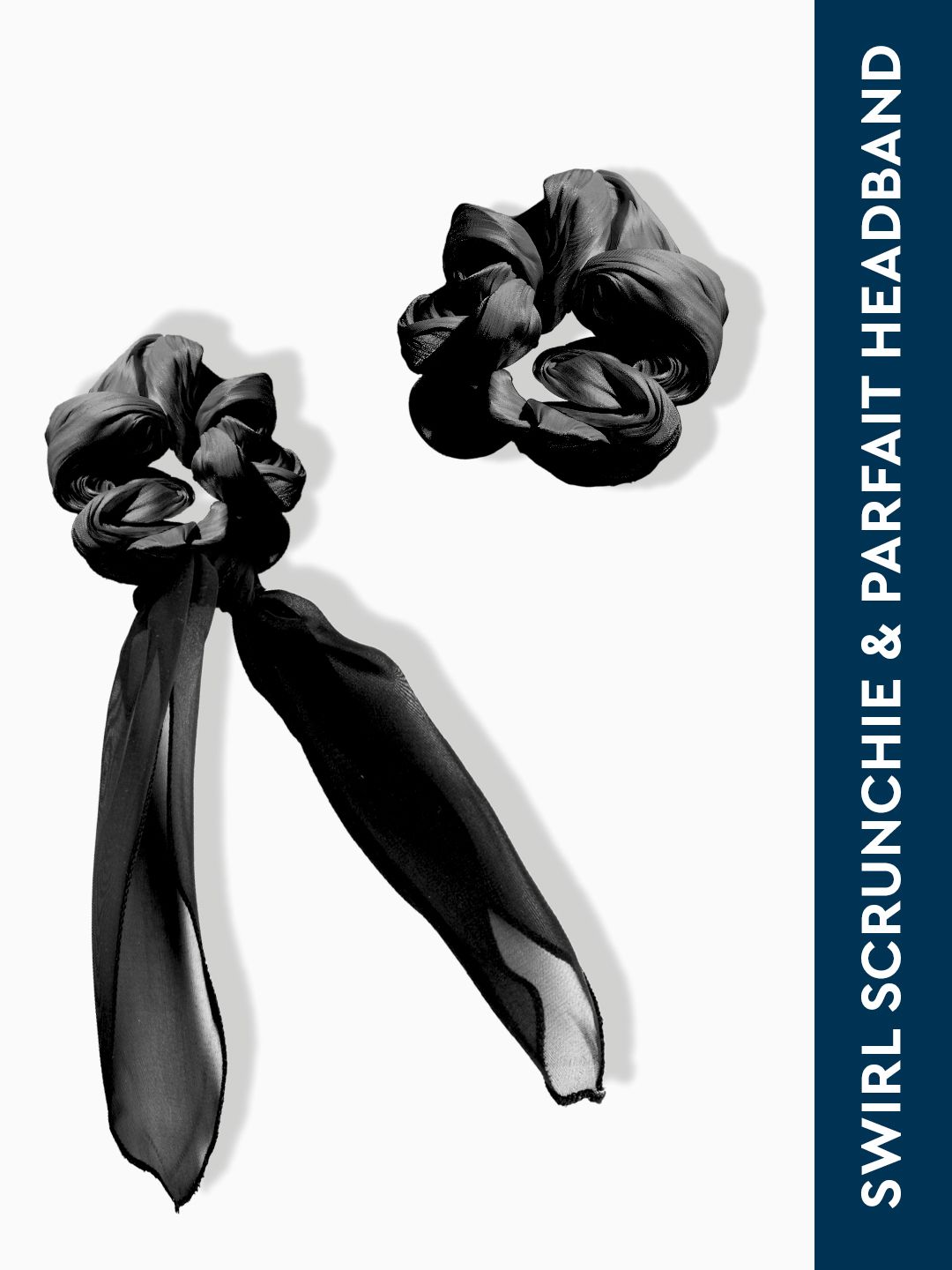 GUBB Women Black Satin Scrunchie Hair Band-image-47