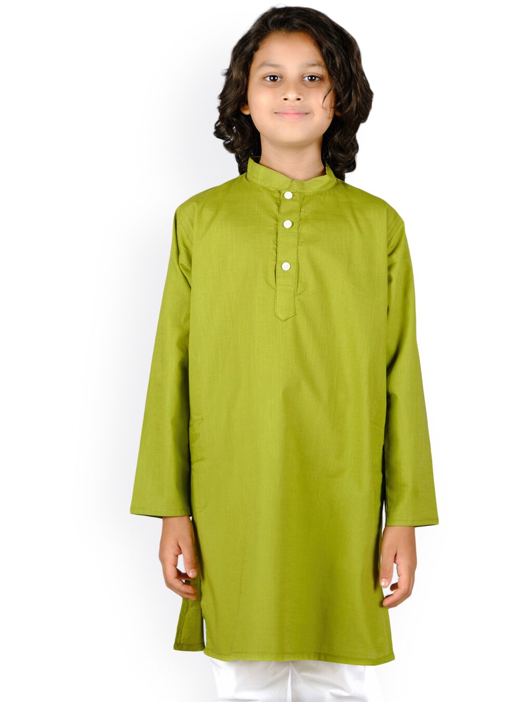 Sethukrishna Boys Green Solid Kurta-picture-34