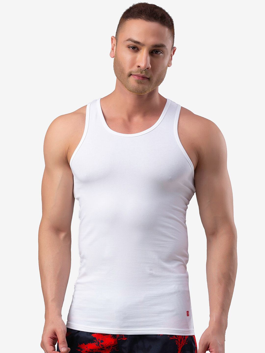 Underjeans by Spykar Men Cotton Blend White Vest-picture-40