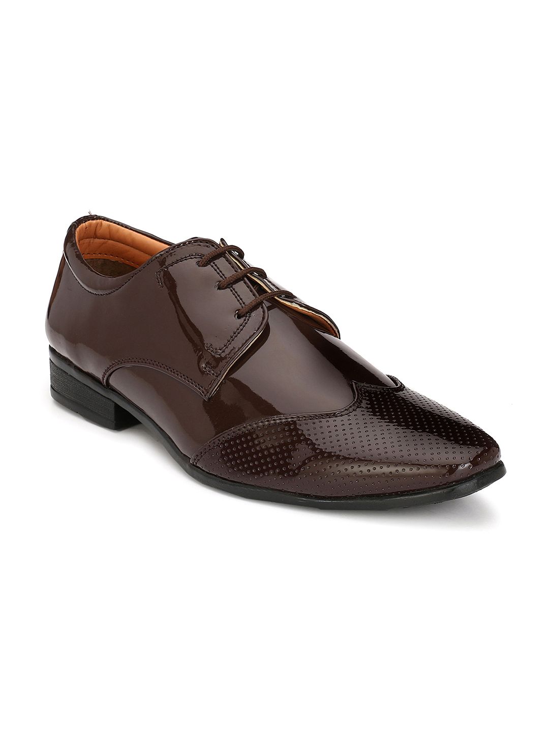 Hirels Men Coffee Brown Glossy Formal Shoes-picture-16