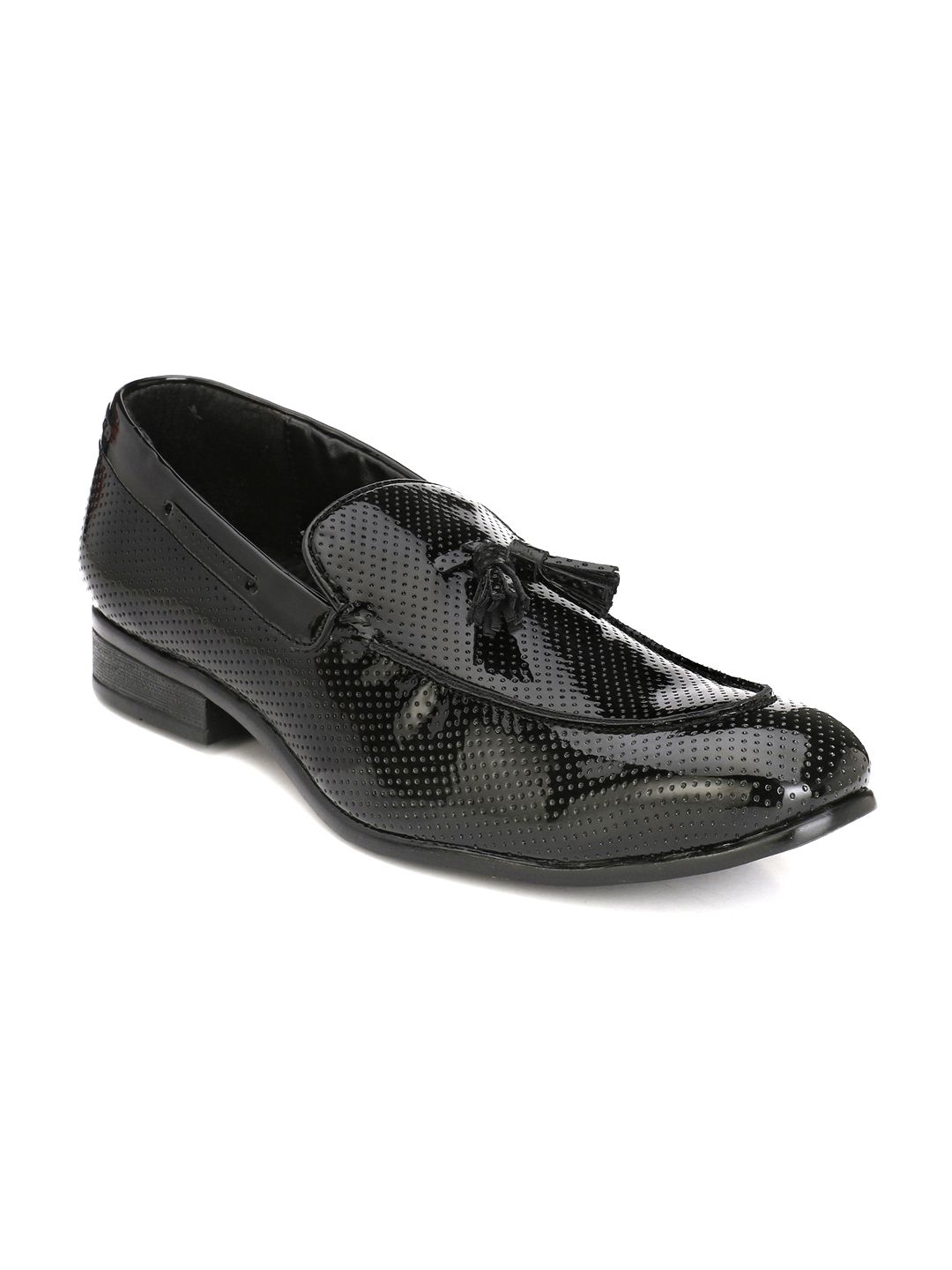 Hirels Men Black Textured Semiformal Slip-Ons-picture-21
