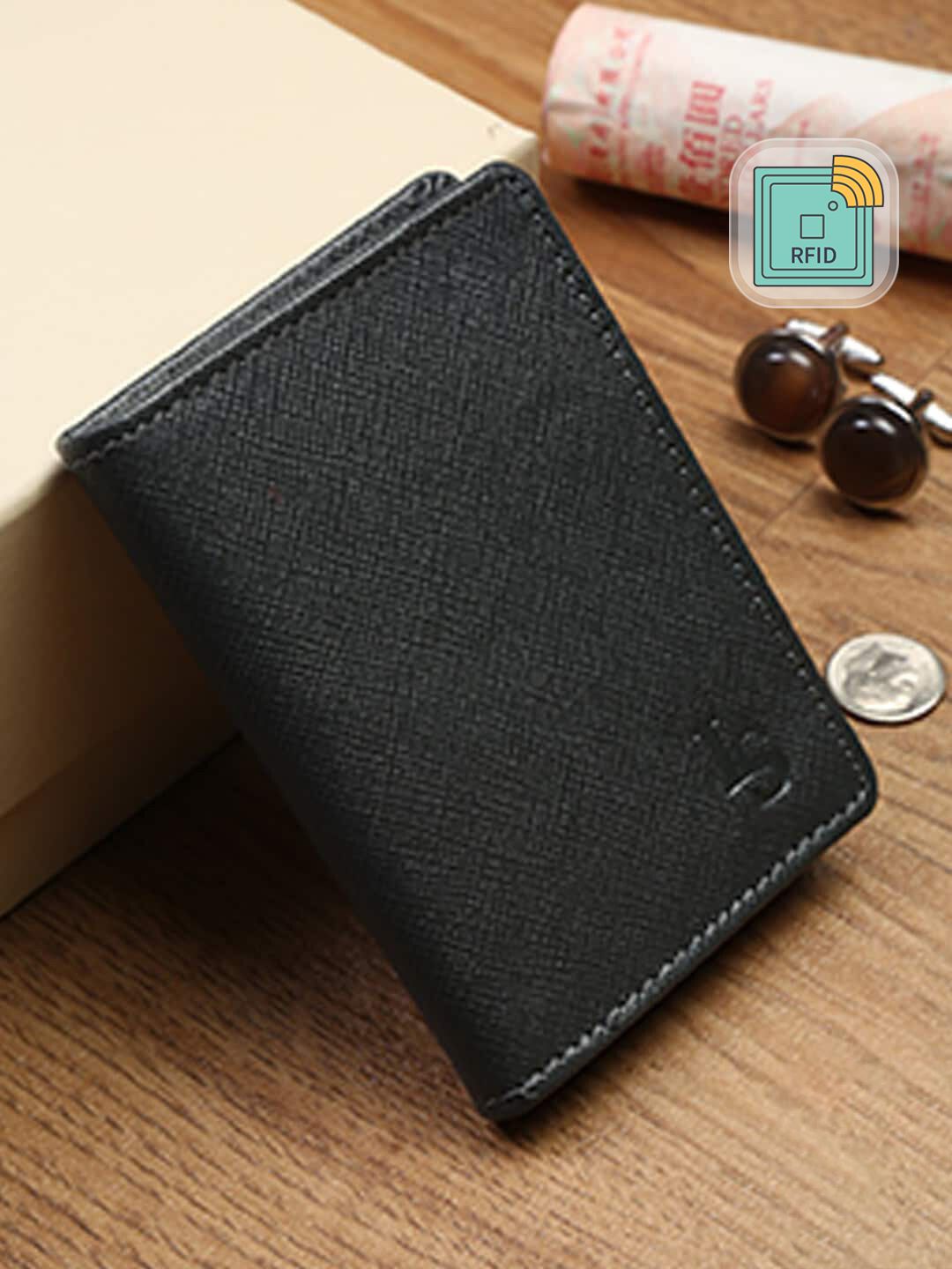 LOUIS STITCH Men Grey Textured Leather Two Fold Wallet-picture-34