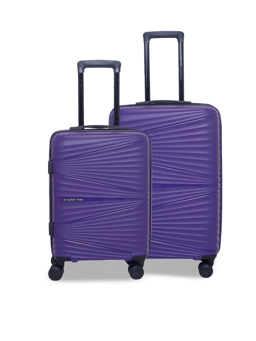 Nasher Miles Set Of 2 Navy Blue Solid Hard-Sided Trolley Bags-image-49