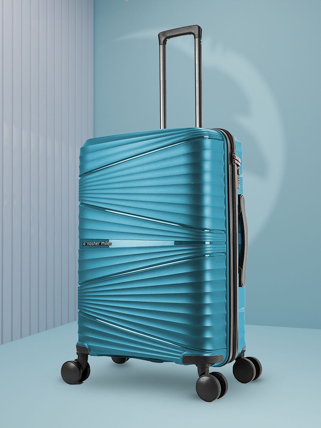 Nasher Miles Green Solid Hard-Sided Small Trolley Suitcase-picture-15