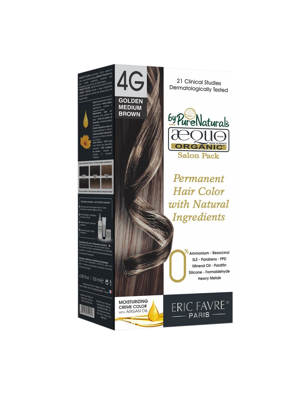 Aequo Organic Set of 2 Permanent with Natural Ingredients-Golden Medium Brown 4G-image-5