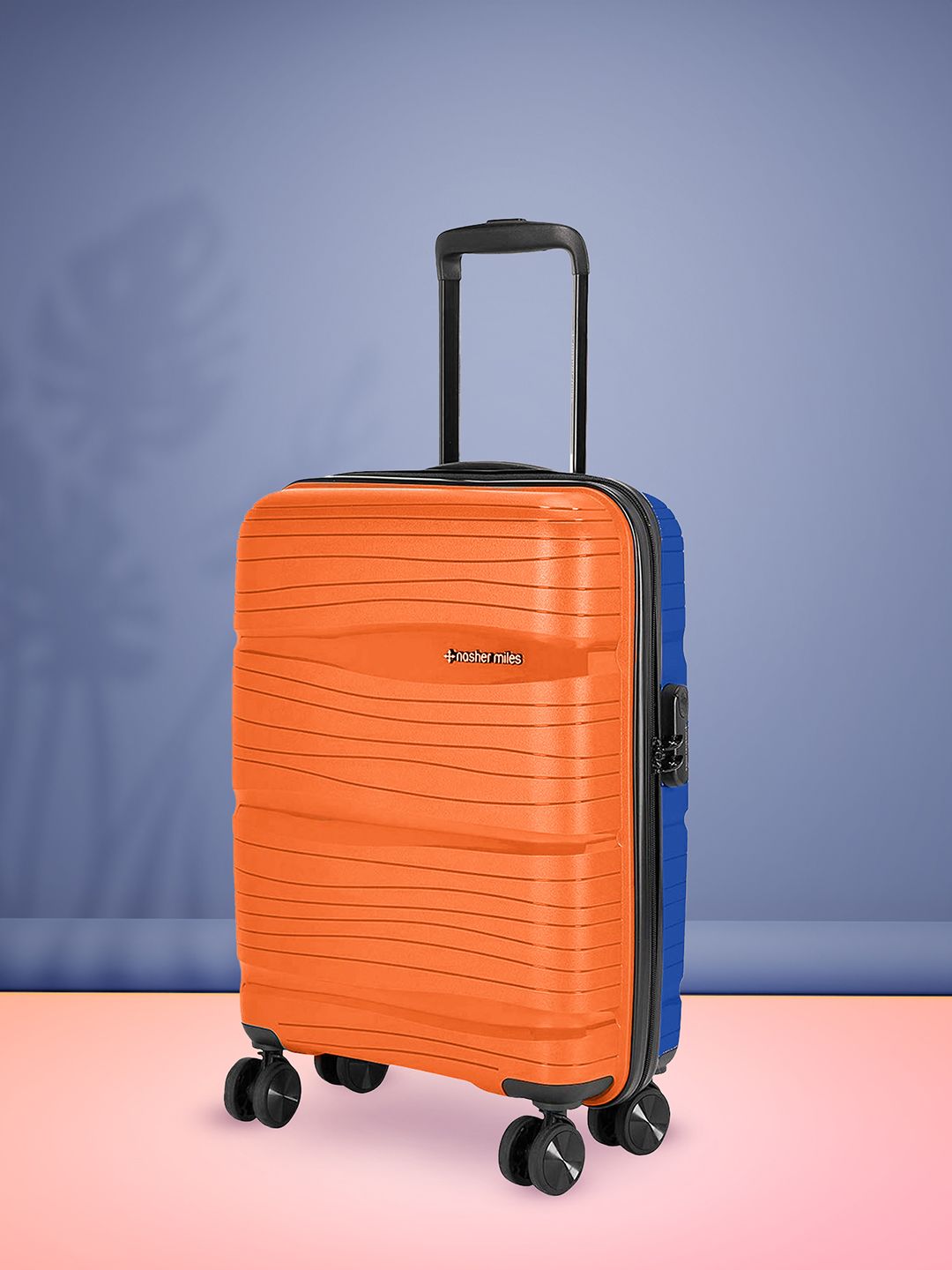 Nasher Miles Orange Textured Hard-Sided Polypropylene Cabin Trolley Bag-image-39