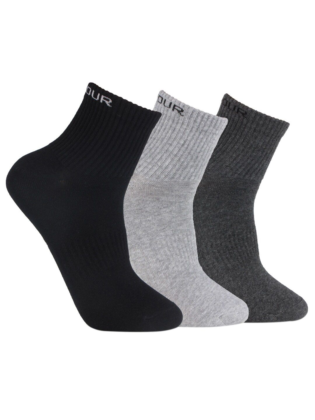 Bonjour Men Pack Of 3 Assorted Ankle-Length Socks-picture-34