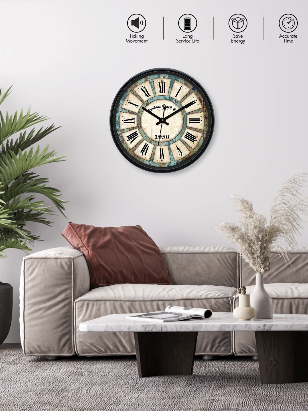RANDOM Cream-Coloured Dial Analogue Wall Clock-image-23