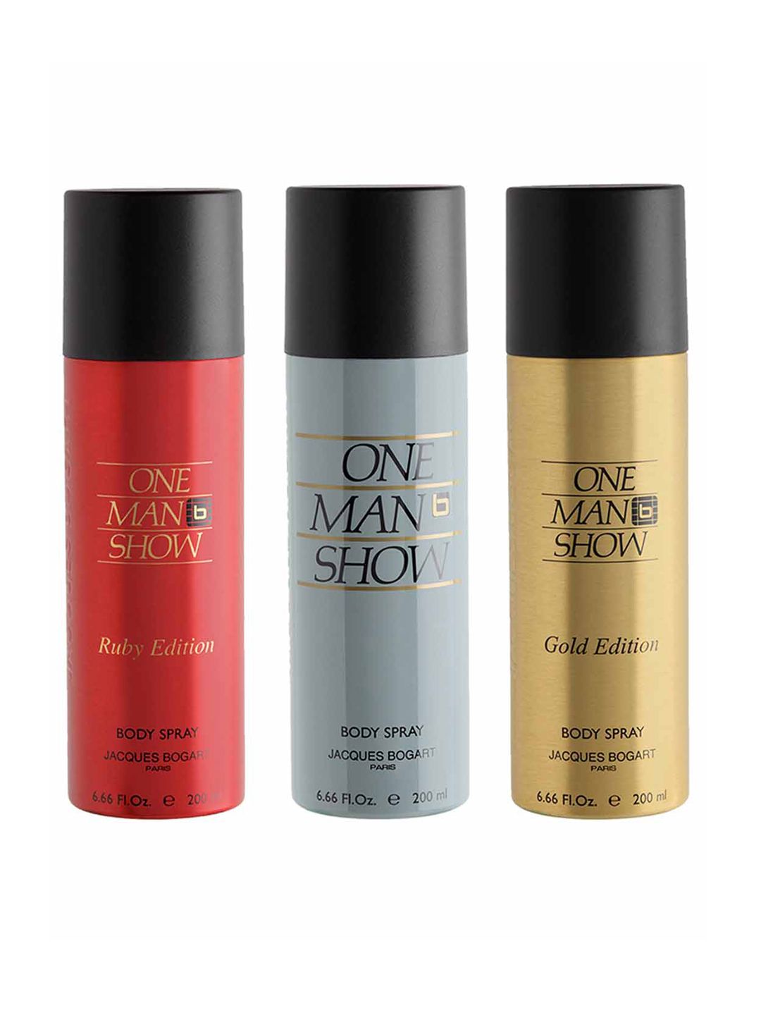 JACQUES BOGART Men Set of 3 One Man Show Deodorant Body Spray - 200 ml Each-picture-27