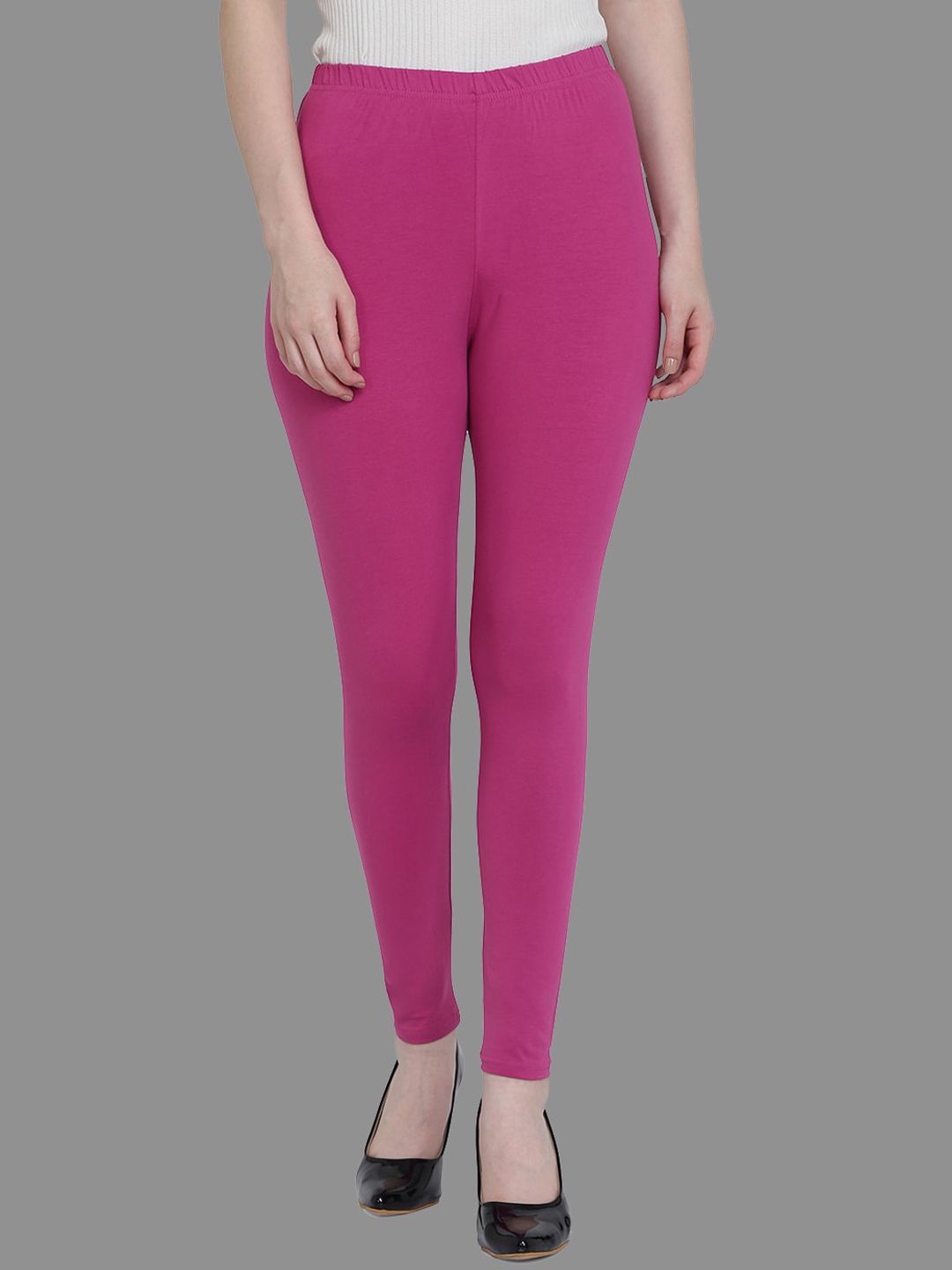 SPIFFY Women Pink Solid Ankle-Length Leggings-picture-34