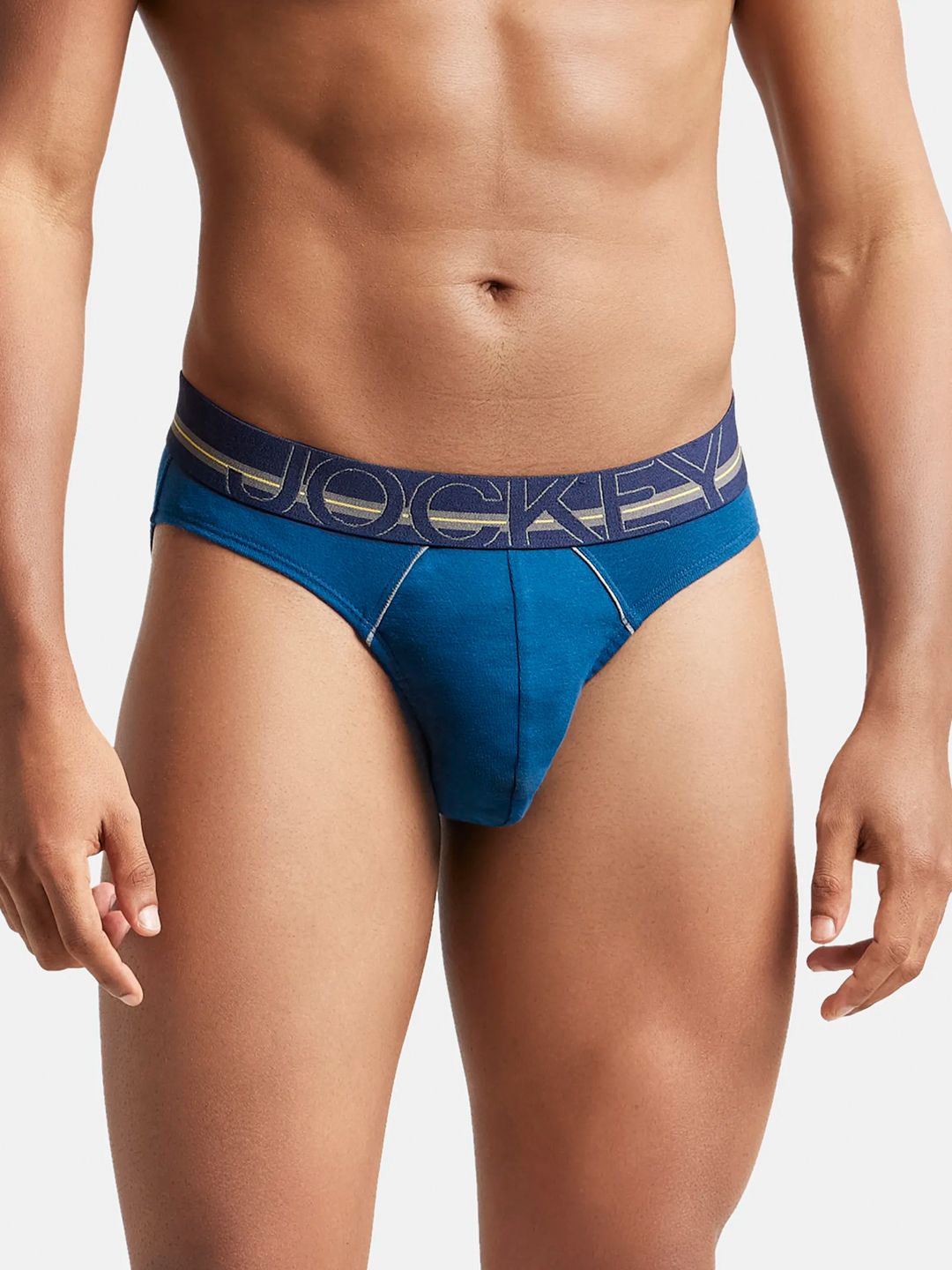 Jockey Men Blue Solid Basic Briefs-image-32