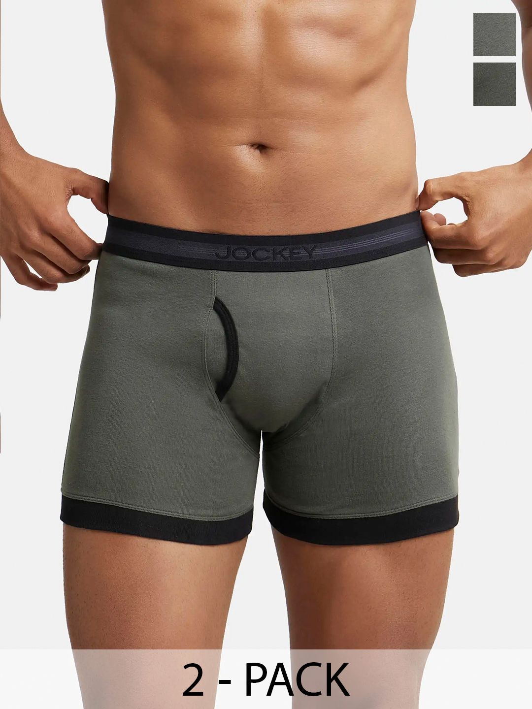 Jockey Men Pack Of 2 Solid Pure Cotton Boxer Style Briefs-picture-30