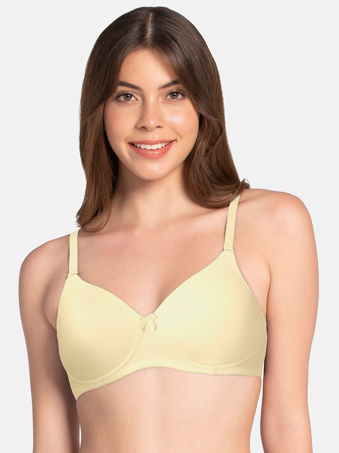 Buy Amante Yellow Solid Lightly Padded Non-Wired Full Coverage T-Shirt Bra  BRA10606
