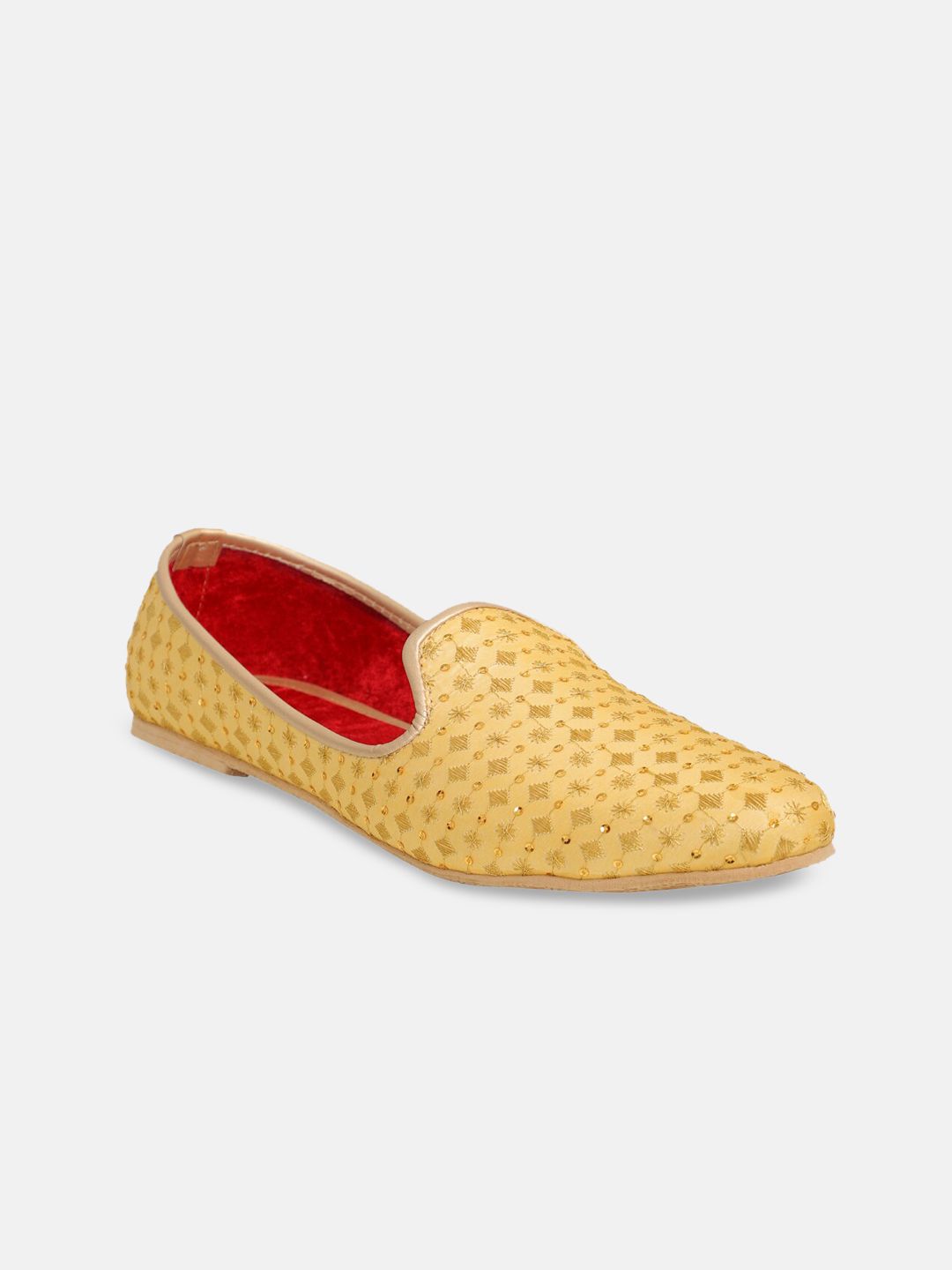 PANAHI Men Gold-Toned Woven Design Loafers-picture-28